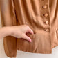 Darling 1940s Taupe Silk Buttoned Jacket (XS/S)