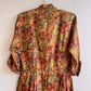 1950s Rich Autumnal Pattern Silk Dress (M/L)