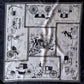 1950s Black and White Victorian Carriages Silk Scarf