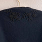 1950s Black Wool Cardigan With Black Beading (S/M)
