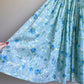 Glamorous 1950s Blue Floral Chiffon Cocktail Dress (S)