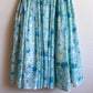 Glamorous 1950s Blue Floral Chiffon Cocktail Dress (S)