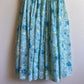 Glamorous 1950s Blue Floral Chiffon Cocktail Dress (S)