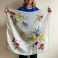 Romantic 1950s Floral Printed Silk Scarf