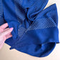 1950s Royal Blue Head Scarf With White Polka Dots