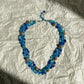 1950s Blue Lucite Filigree Beaded Necklace