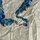 1950s Blue Lucite Filigree Beaded Necklace