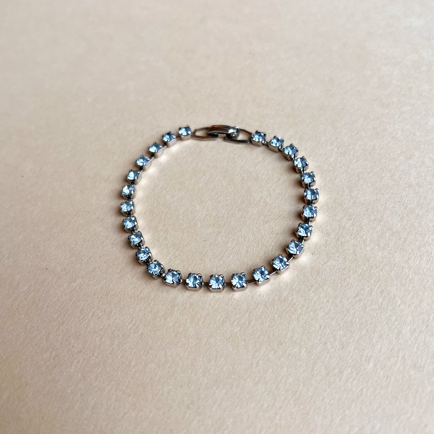 Delicate 1950s Icy Blue Rhinestone Bracelet