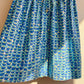 1950s Sleeveless Summer Dress With Blue Tulip Print (S)