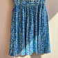 1950s Sleeveless Summer Dress With Blue Tulip Print (S)