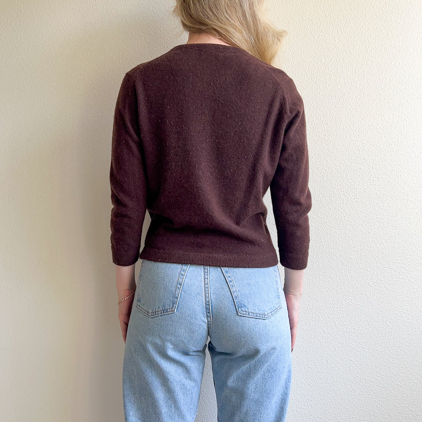 1950s Chocolate Brown Buttoned Cardigan (S/M)