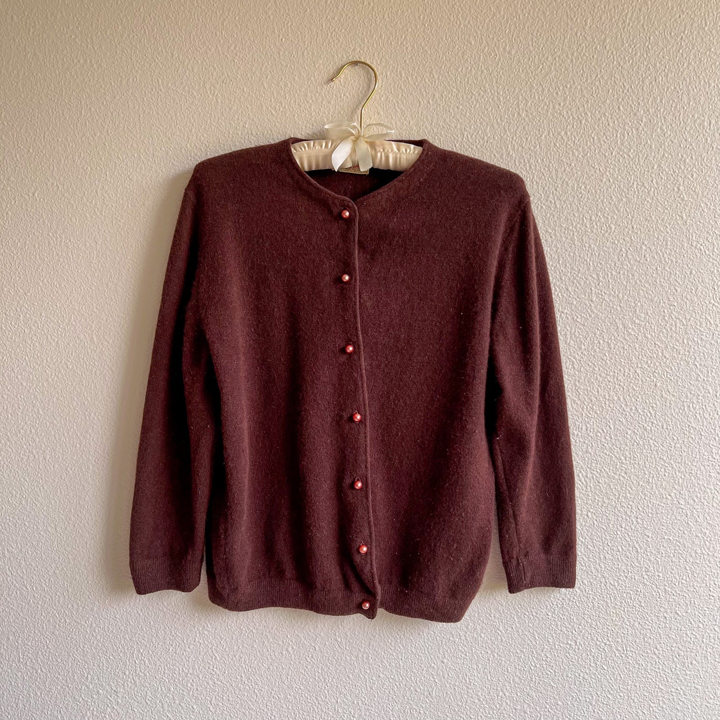 1950s Chocolate Brown Buttoned Cardigan (S/M)