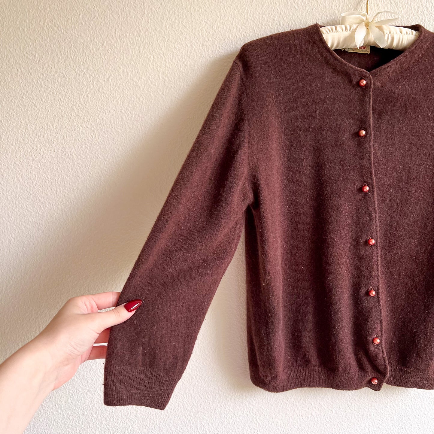 1950s Chocolate Brown Buttoned Cardigan (S/M)