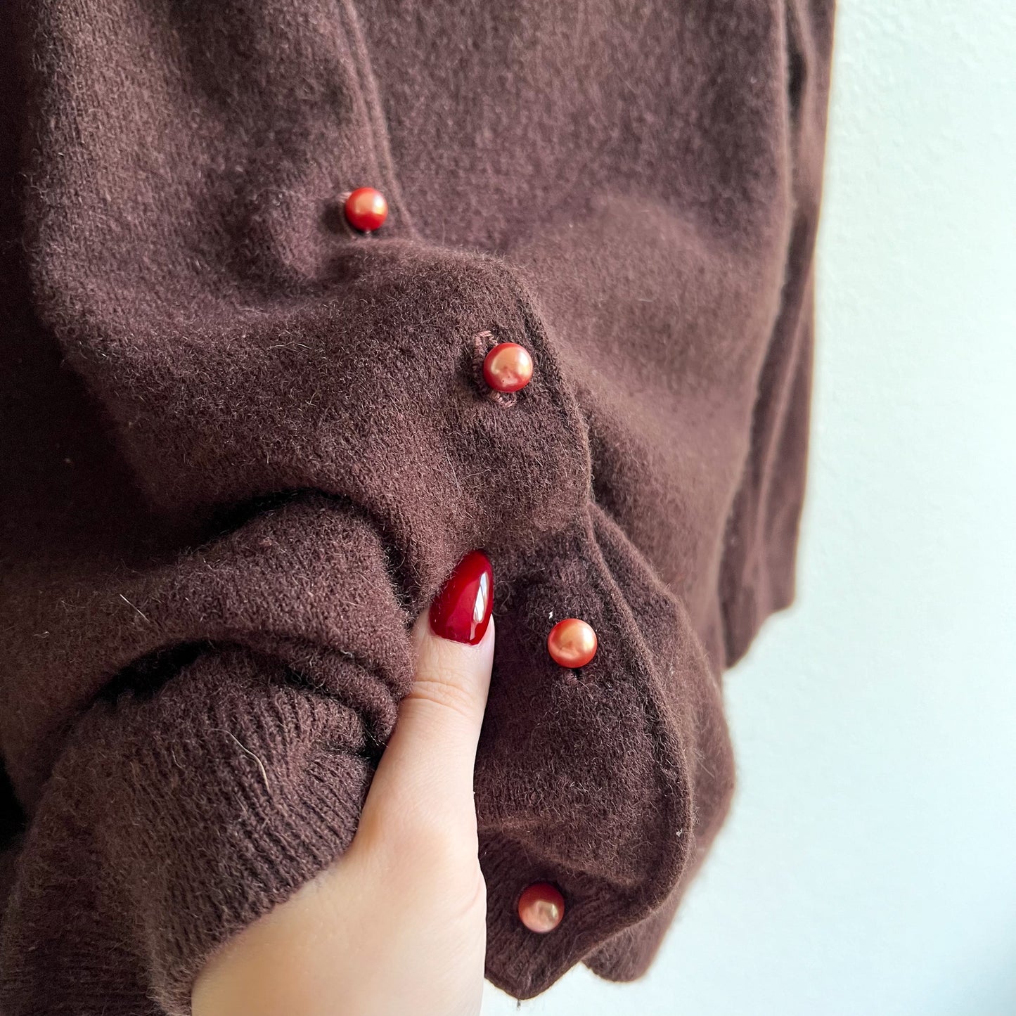 1950s Chocolate Brown Buttoned Cardigan (S/M)