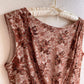 1950s Brown Chiffon Dress With Lace Bodice (M/L)