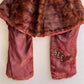 1950s Brown Mink Fur Shawl With Chocolate Silk Lining (S/M)
