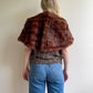 1950s Brown Mink Fur Shawl With Chocolate Silk Lining (S/M)