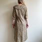 1950s Brown and Blue Paisley Print Silk Dress (M/L)