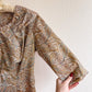 1950s Brown and Blue Paisley Print Silk Dress (M/L)