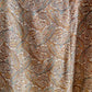 1950s Brown and Blue Paisley Print Silk Dress (M/L)