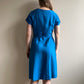 1950s Cerulean Blue Belted Day Dress (L)