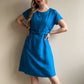 1950s Cerulean Blue Belted Day Dress (L)