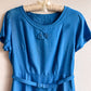 1950s Cerulean Blue Belted Day Dress (L)