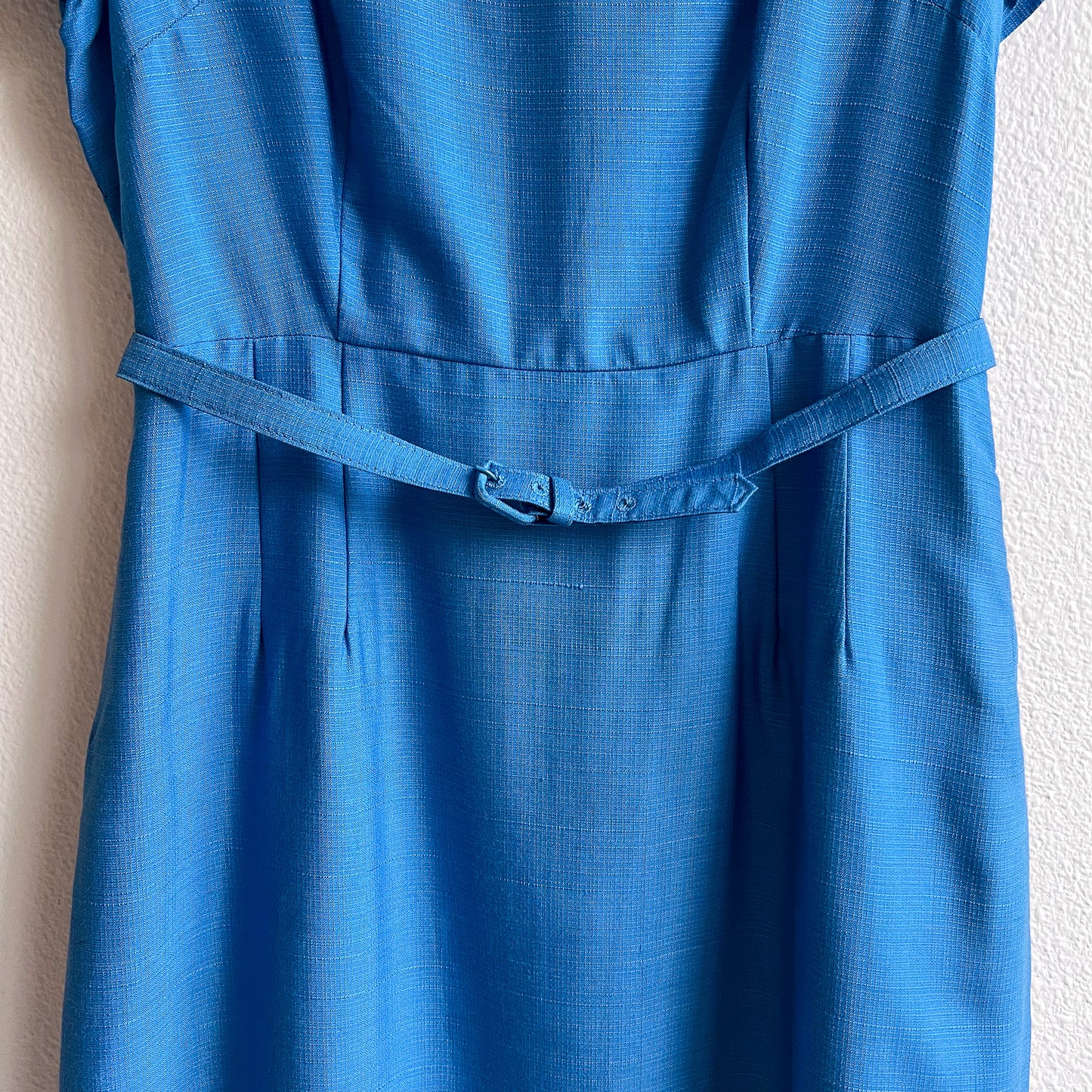 1950s Cerulean Blue Belted Day Dress (L)