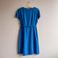 1950s Cerulean Blue Belted Day Dress (L)