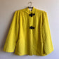 1950s Chartreuse Quilted Jacket With Black Toggle Buttons (M/L)
