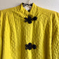 1950s Chartreuse Quilted Jacket With Black Toggle Buttons (M/L)