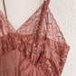 1950s Chocolate Brown Slip Dress With Lace (XS/S)