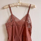 1950s Chocolate Brown Slip Dress With Lace (XS/S)