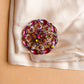 1950s Circular Brooch With Iridescent Pink Rhinestones