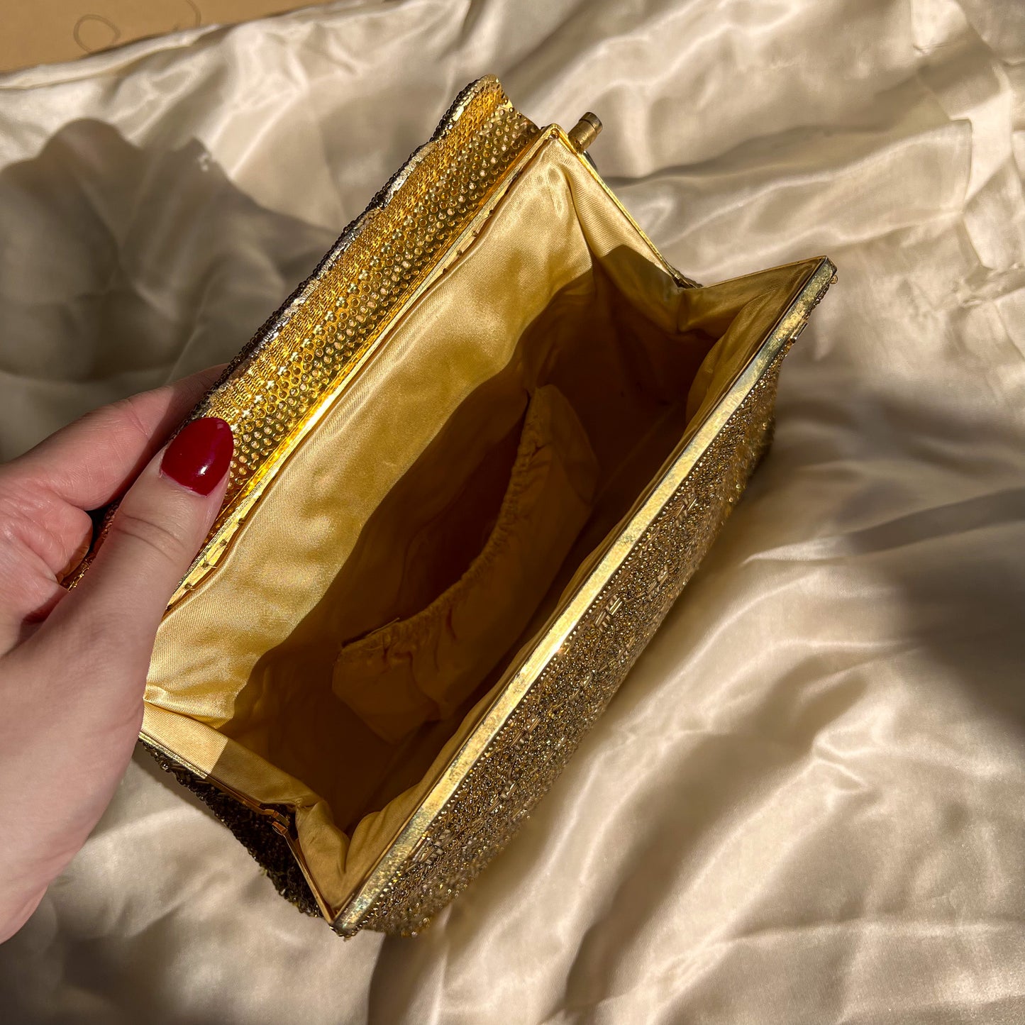 1950s Heavily Beaded Gold Handbag