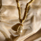 1950s Gold-Tone Necklace With Large Pearl Pendant