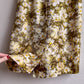 1950s Green Silk Dress With White Daisy Print (S)