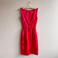 1950s Hot Pink Silk Jacquard Dress (XS/S)