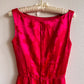 1950s Hot Pink Silk Jacquard Dress (XS/S)