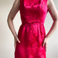 1950s Hot Pink Silk Jacquard Dress (XS/S)