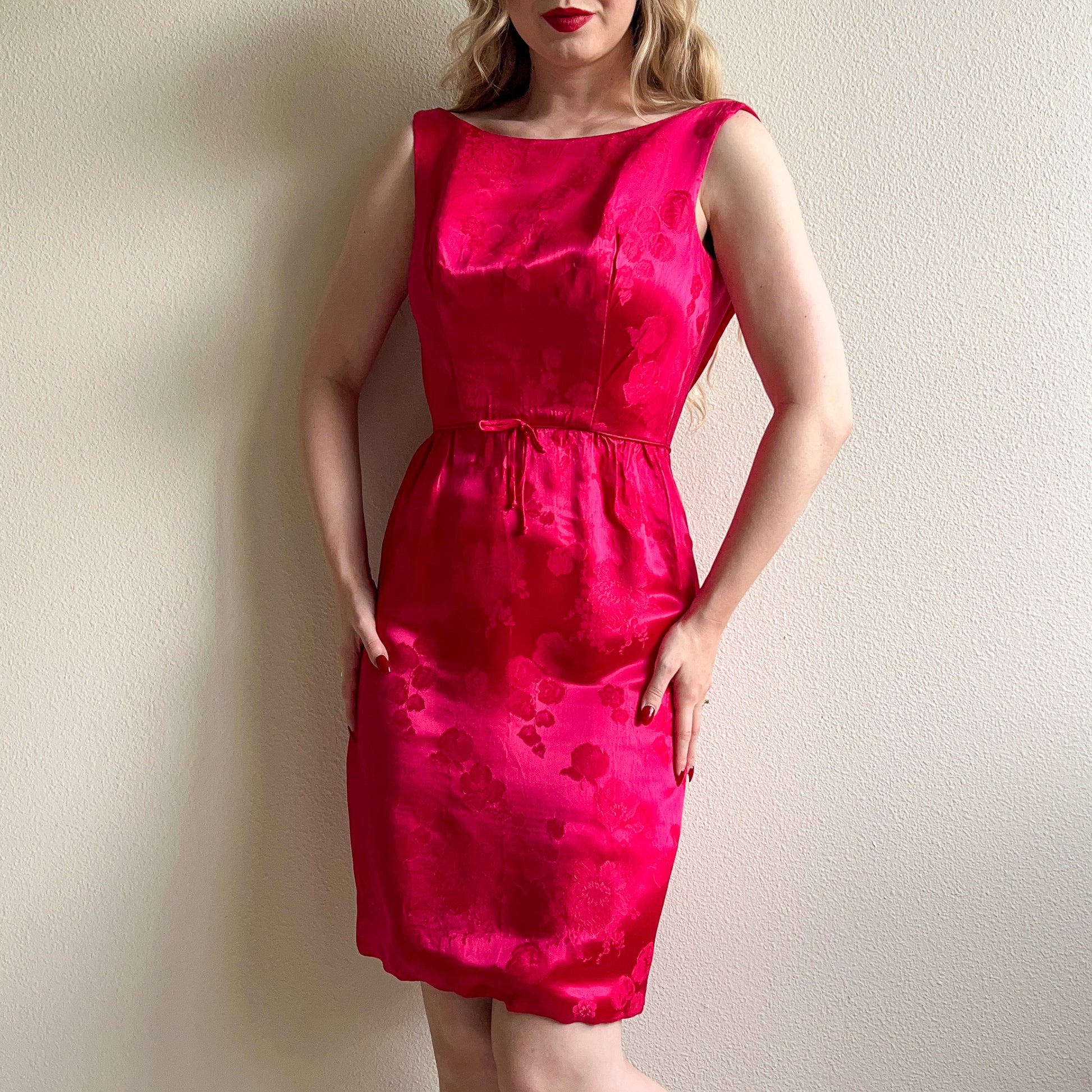 hot pink 50s dress Hot Pink 50s dress with White Collar Randall Designs