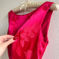 1950s Hot Pink Silk Jacquard Dress (XS/S)