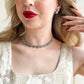 1950s Icy Blue Rhinestones Earring and Necklace Set