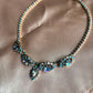 1950s Iridescent Blue Teardrop Gemstone Necklace