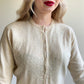 1950s Ivory Cardigan With Iridescent Sequins (S/M)