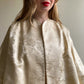 1950s Ivory Silk Jacquard Open Coat (M/L)