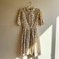 1950s Ivory Summer Dress With Pink Florals and Butterflies (XXS)