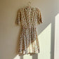 1950s Ivory Summer Dress With Pink Florals and Butterflies (XXS)