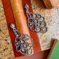 1950s Large Rhinestone Chandelier Earrings