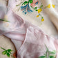 1950s Pink Chiffon Scarf With Floral Print